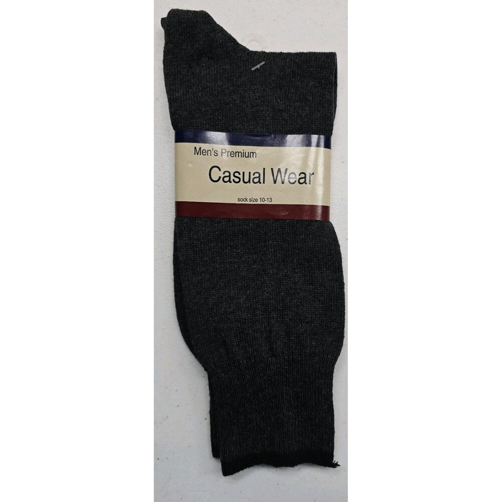 Vintage Casual Wear Mens Socks 1 Pair Gray 10-13 Cotton Nylon